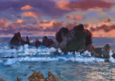Painting – Boulder Coastal Beach