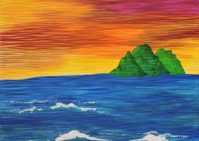 Painting- Shimmering Sunset & Waves